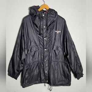Ralph Lauren Polo Sport VINTAGE Black Windbreaker Rain Coat Anorak Jacket
